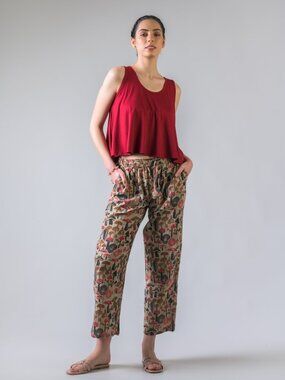 Rhea Mushroom Print Pants (Beige)